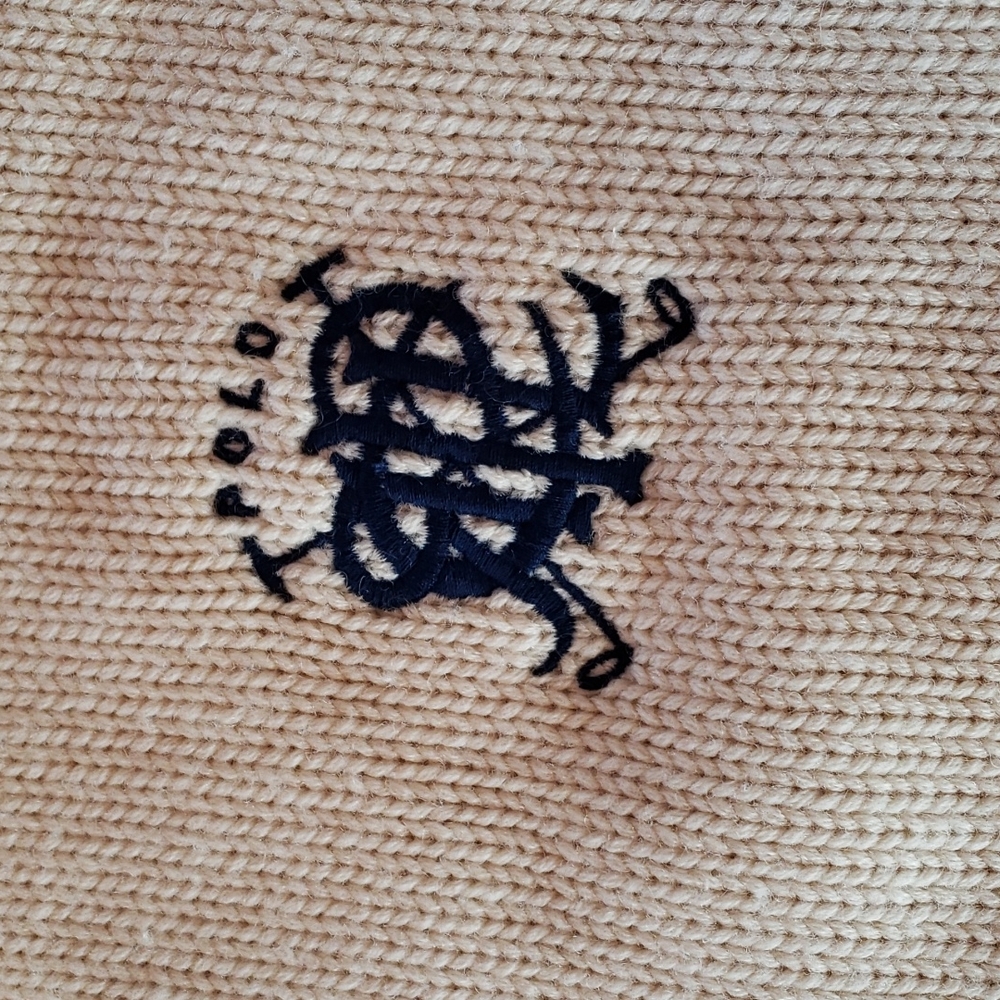Ralph Lauren Cream Turtleneck  Sweater with "Polo Crest".